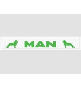 Weißer Schmutzfänger hinten mit grünem MAN-Logo  - 1