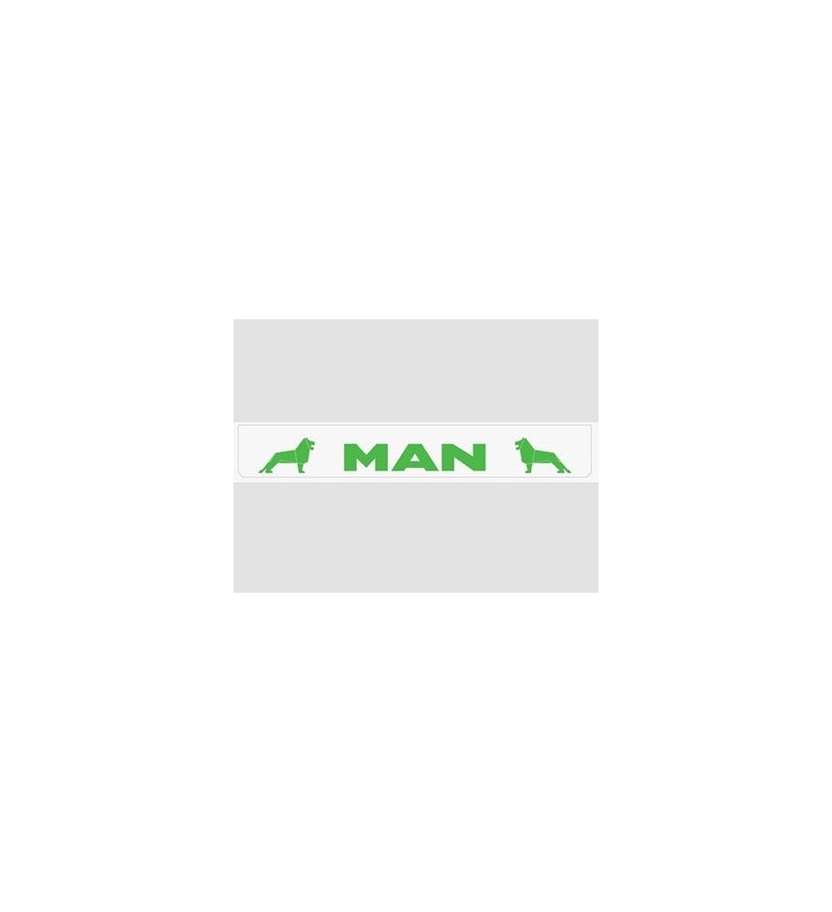 Weißer Schmutzfänger hinten mit grünem MAN-Logo  - 1
