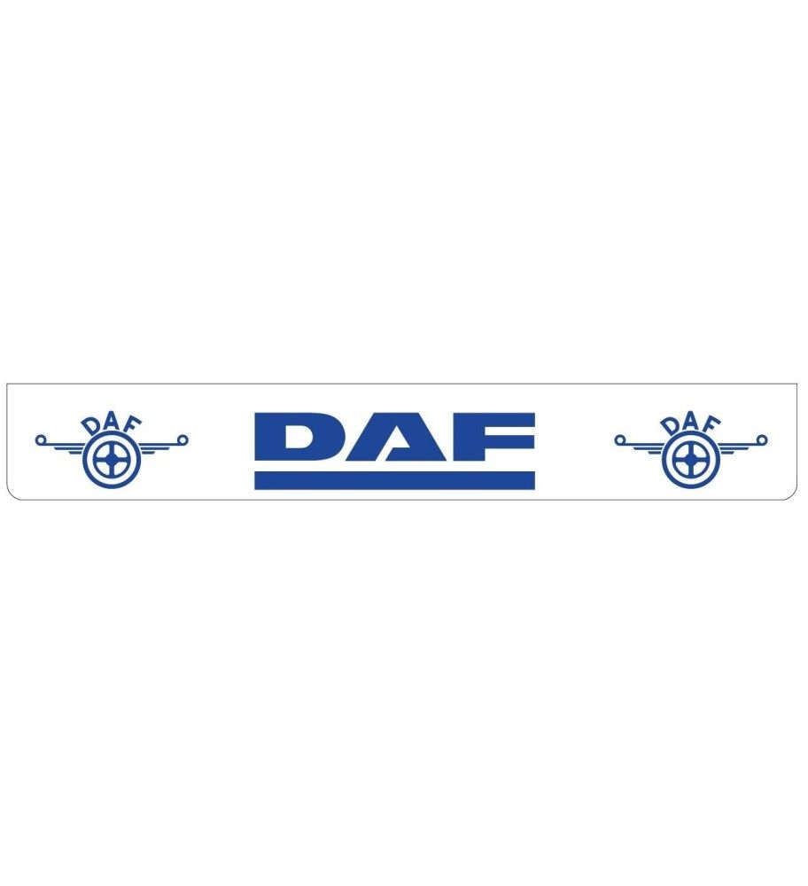 Weißer Schmutzfänger hinten mit blauem DAF-Logo  - 1