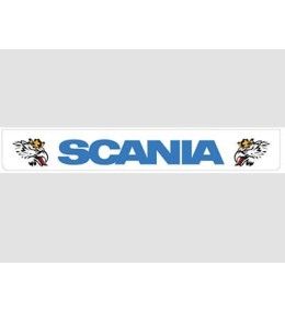 Wit achterspatbord met blauw SCANIA-logo en Svempas  - 1