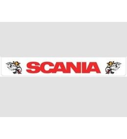 Wit achterspatbord met rood SCANIA-logo en Svempas  - 1