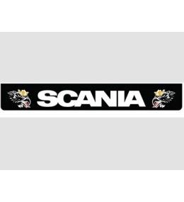 Zwart achterspatbord met wit SCANIA-logo en Svempas  - 1