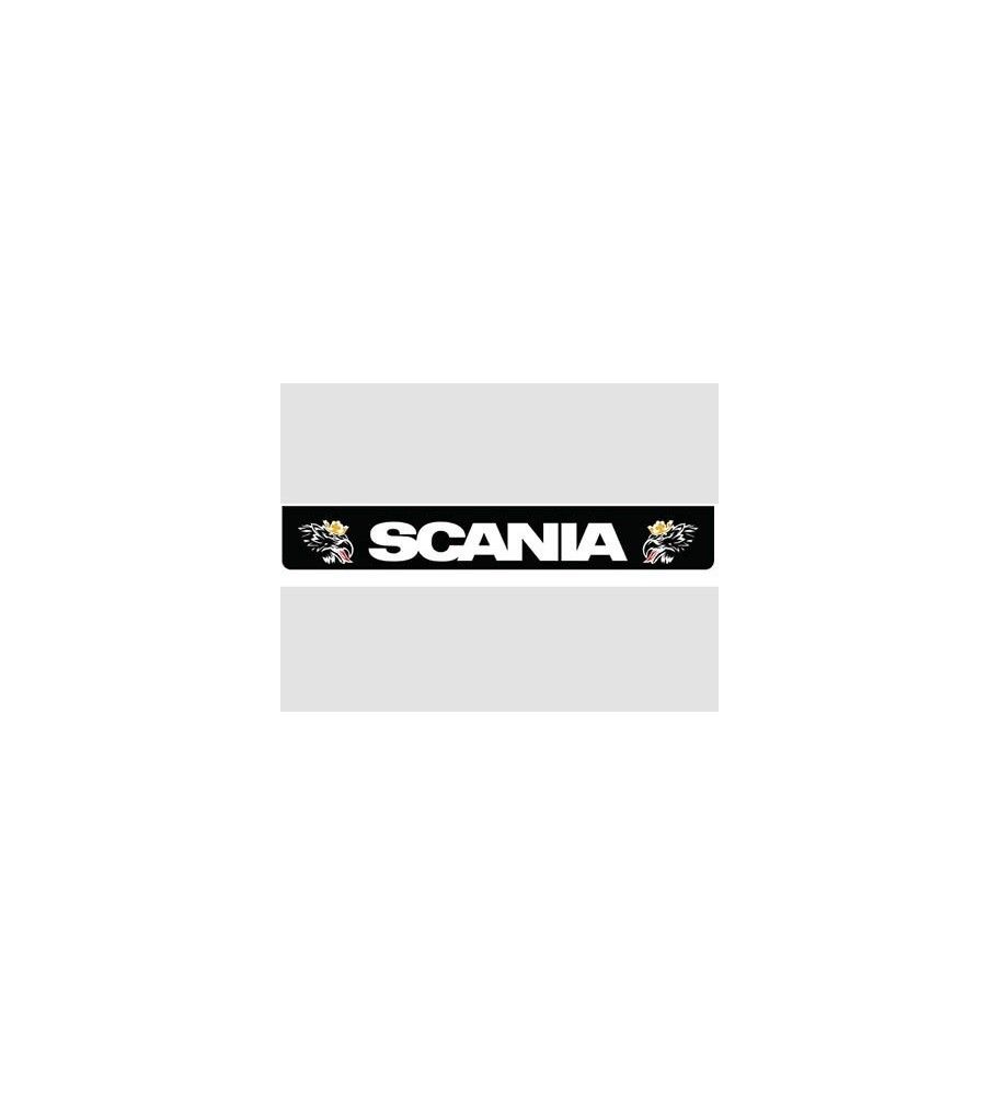 Schwarzer Schmutzfänger hinten mit weißem SCANIA-Logo und Svempas  - 1