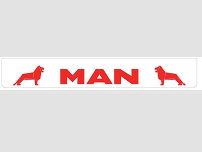 [B0906] Bavette arrière blanche avec logo MAN rouge