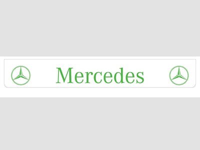 [B0934] Bavette arrière blanche avec logo MERCEDES vert