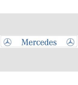 [B0935] Bavette arrière blanche avec logo MERCEDES bleu