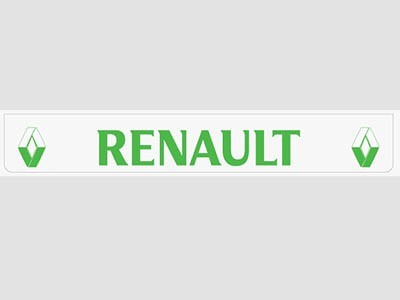 Bavette arrière blanche avecl logo RENAULT vert