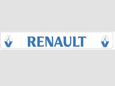 Bavette arrière blanche avec logo RENAULT bleu
