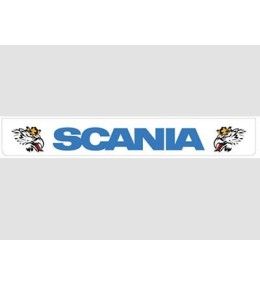 [B0920] White rear mudguard with blue SCANIA logo and Svempas