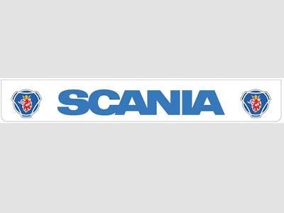 Bavette arrière blanche avec logo SCANIA bleu et Griffon