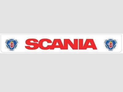 [B0926] White rear mudguard with red SCANIA logo and Griffon