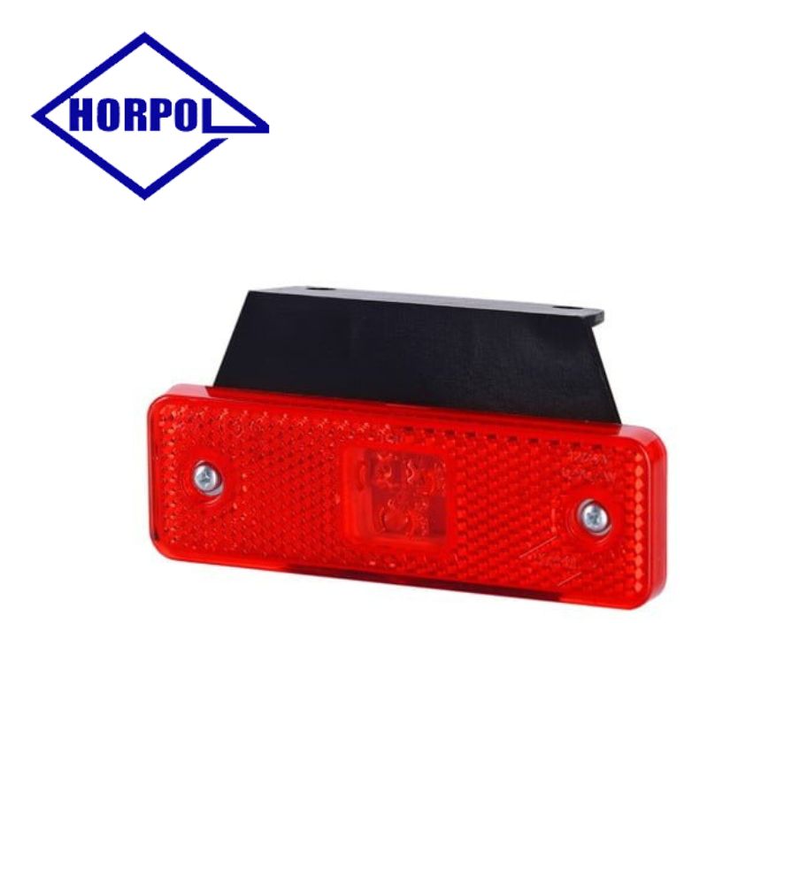 [FG0501LD] Horpol feu de position rectangulaire catadioptre support rouge