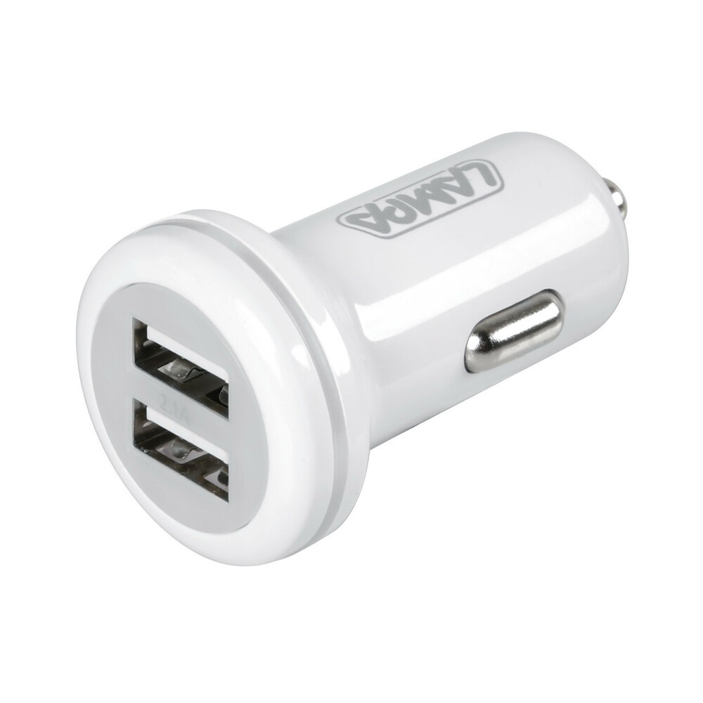 [E38952N] Prise allume cigare double USB - Noir