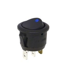 [ER13-112B2B24] Interrupteur à bascule rond lumineux bleu 24V On-Off