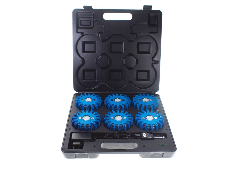 [GL500503] Valise de 6 balises de signalisation bleu 12/24V