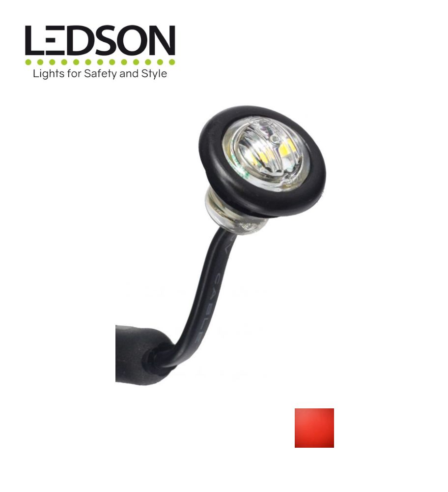[FG360012] Ledson feu de position rond encastré Rouge  lentille claire 12-24v