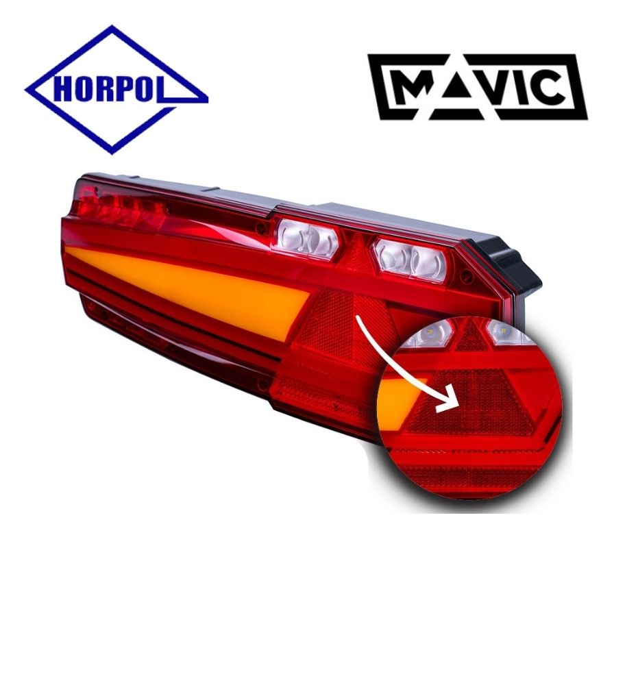 [FR6511LZD2651] Horpol phare arrière  multifonction Marvic avec réflecteur  12-24v DROIT