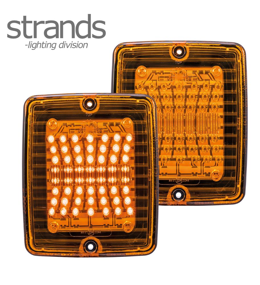 [FR800111] Strands clignotant rectangle lentille orange Izeled