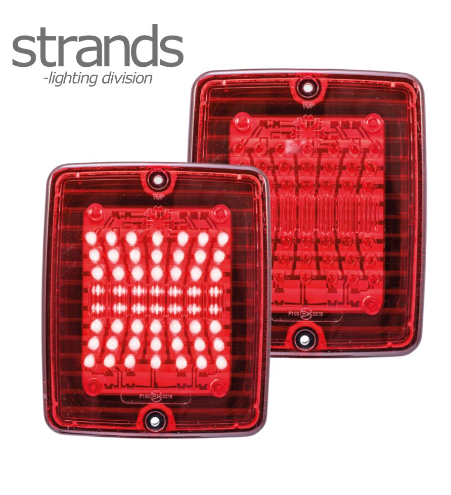 [FR800114] Strands feu antibrouillard rectangulaire lentille rouge Izeled