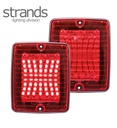 Strands feu antibrouillard rectangulaire lentille rouge Izeled
