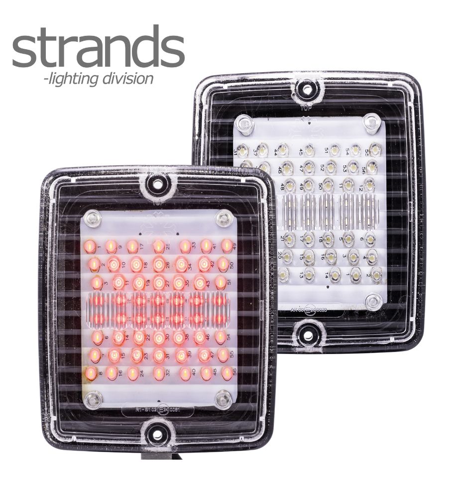 [FR800126] Strands feu de stop et feu arrière rectangulaire Izeled lentille transparente