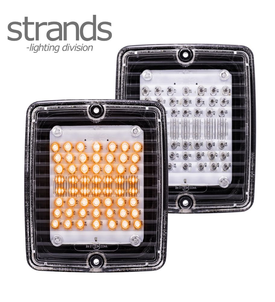 Strands clignotant rectangle Izeled lentille transparente