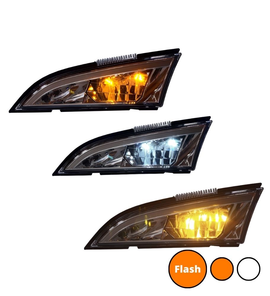 Feu de position supplémentaire Scania 2023+ Orange et blanc xénon + Flash