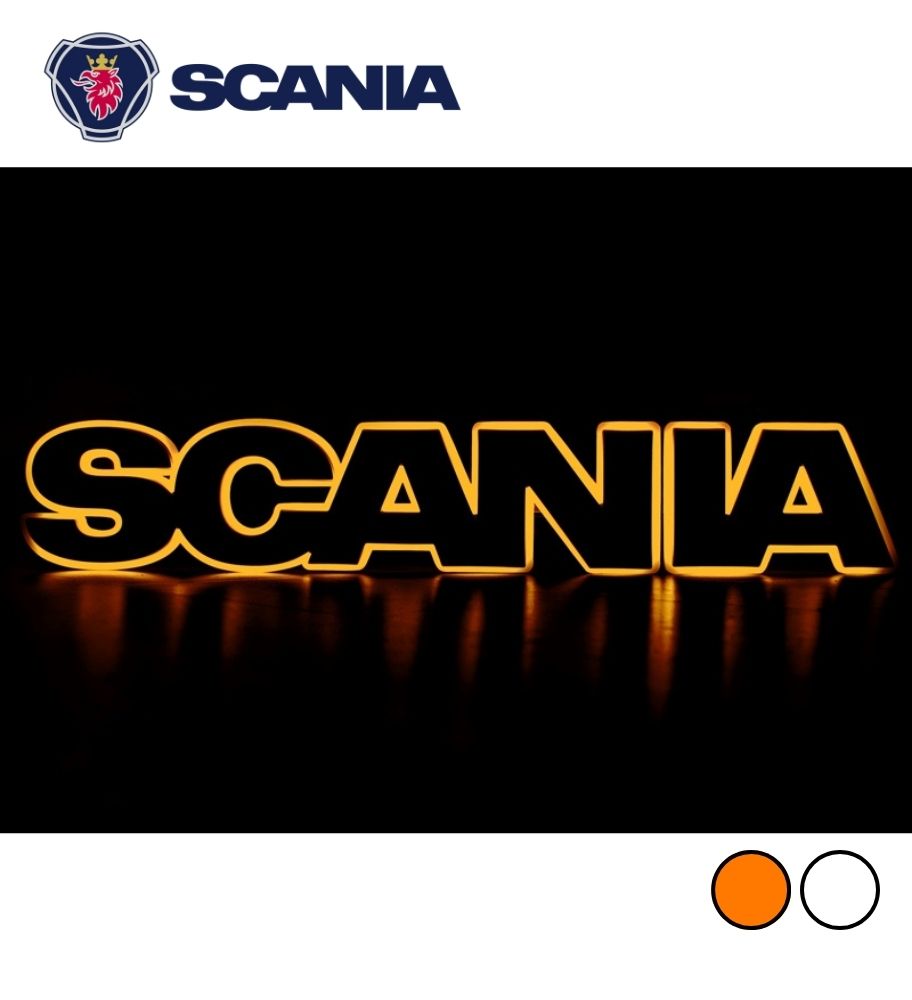 [S240875AMCW] Base lumineuse Logo Scania Blanc et orange 