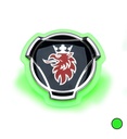 Original Scania badge Green Led edges Frosted base