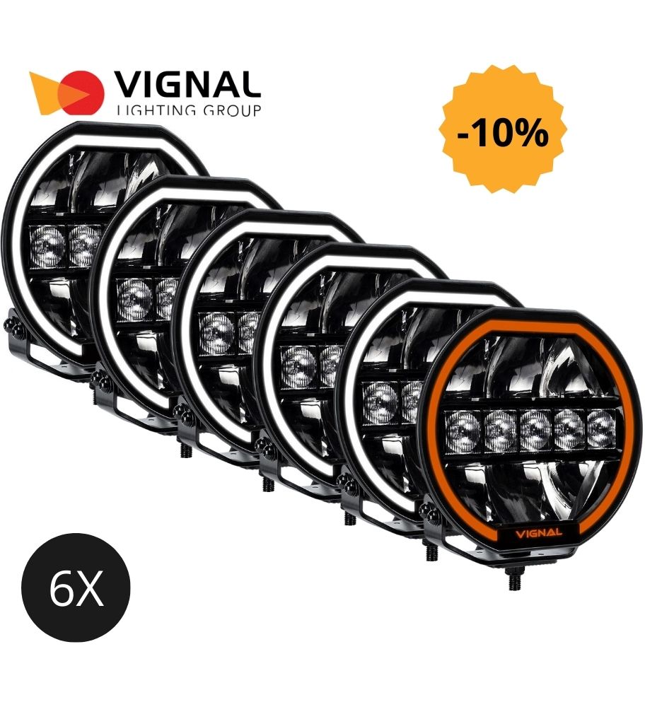 [PL16078DB] Vignal 6 phares de route  longue portée 9" 5190lm 144W