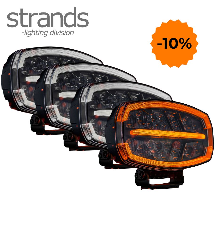 [PL270953A] Strands 4 Phares de route longue portée rectangulaire Firefly one 10 500lm avec flash