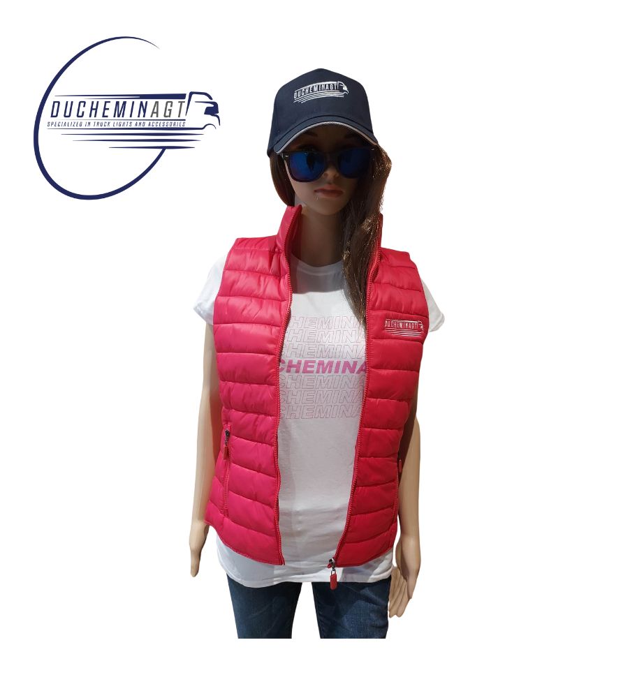 [M009XL] Ducheminagt Veste femme rose sans manches avec tirette (XL)