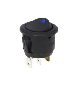 [ER13-112B2-bleu] Interrupteur à bascule rond lumineux bleu 12V On-OFF