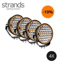 Strands 4 Phares de route Longue portée Siberia Night Ranger 9" noir