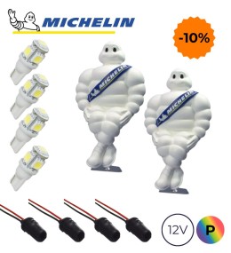 [M1058BBleu] copy of Kit Michelin 40cm feu de position 12V Double (bleu)