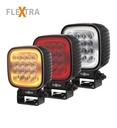 Flextra Phare de travail carré 80W 9280lm feu de position tri-color