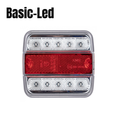 Basic Led Phare arrière (recul, stop, clignotant) carré 12V