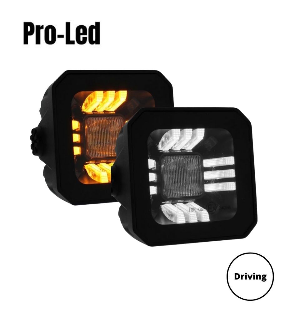 [PL2033WDR] Pro Led Feu de travail Faisceau de route avec feu de position blanc/orange