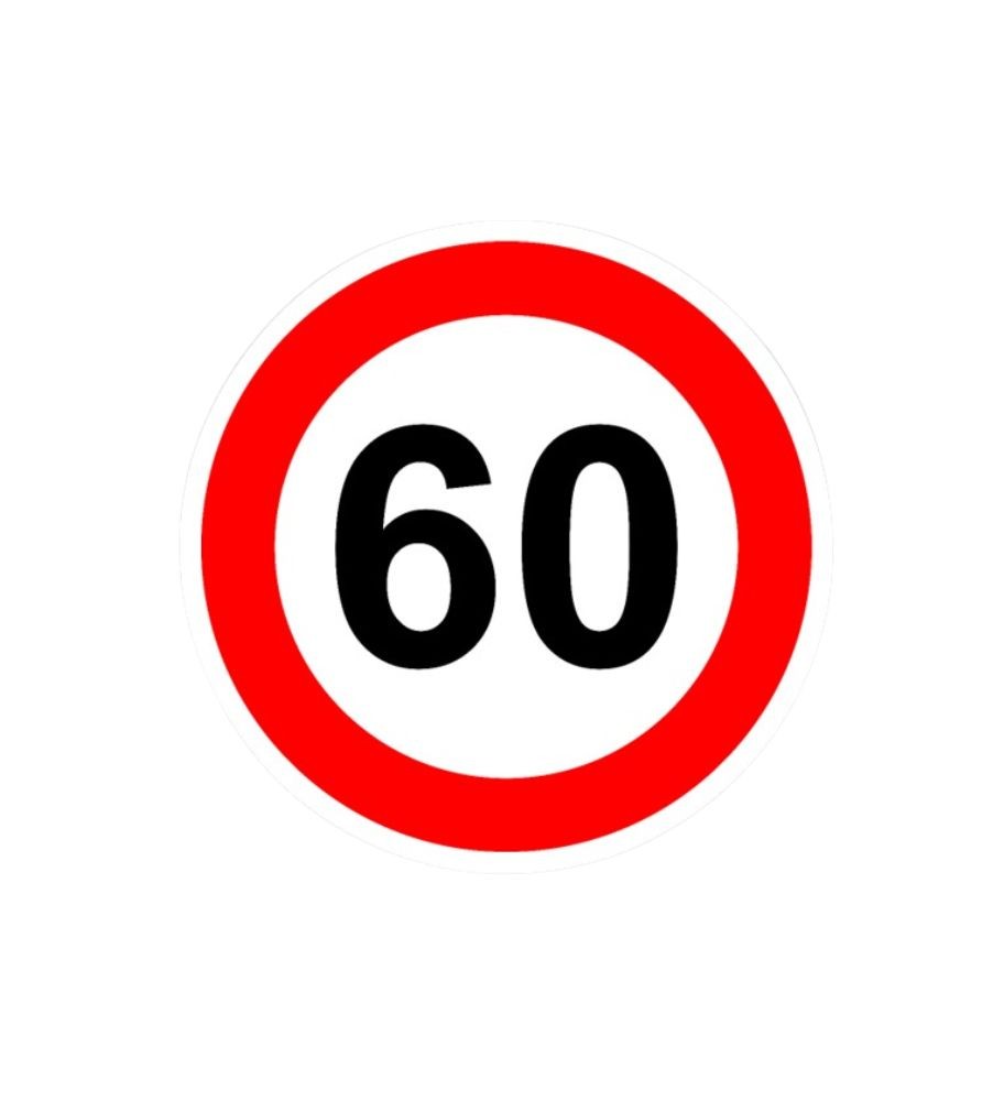 [PSPZ60] Disque limitation de vitesse Adhésif 60KM/H