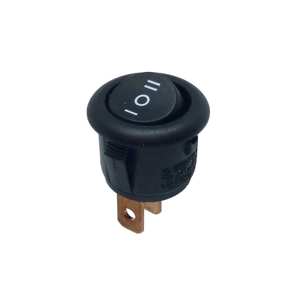 Interrupteur inverseur rond 3 positions 15 mm noir