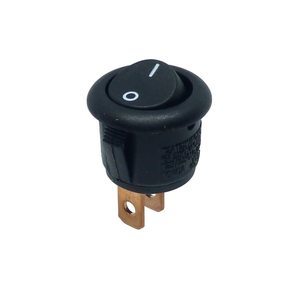 Interrupteur rond marqué "O -" 15mm noir