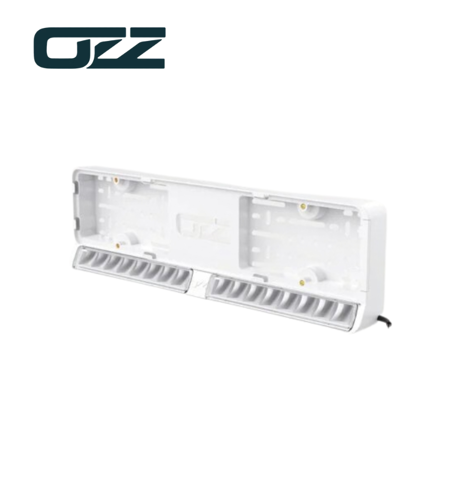 [PL88220] OZZ Support de plaque d'immatriculation blanc avec barre LED blanche