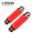 Ledson ampoule navette 42mm LED rouge 12v