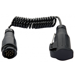 [PE1384] Coiled plug/socket cable - 13 pin - 12V - 3m