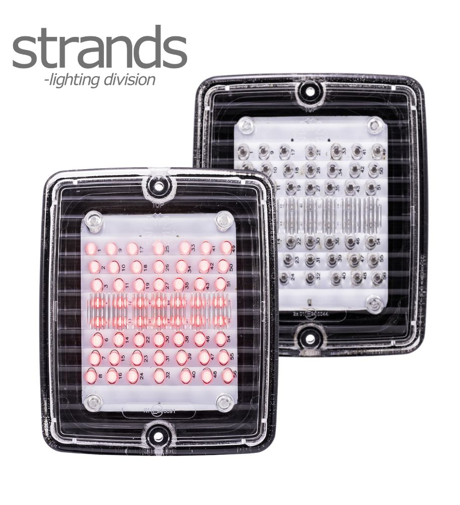 [FR800123] Strands feu arrière rouge rectangulaire Lentille transparente Izeled  