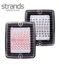 Strands rectangular red rear light Izeled clear lens