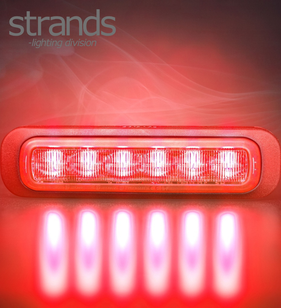 Strands Dark Knight – Feu stroboscopique rouge 6 LED à lentille fumée
