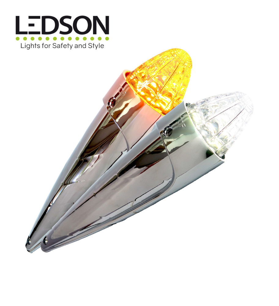 Ledson feu torpille orange et blanc xénon lentille transparente