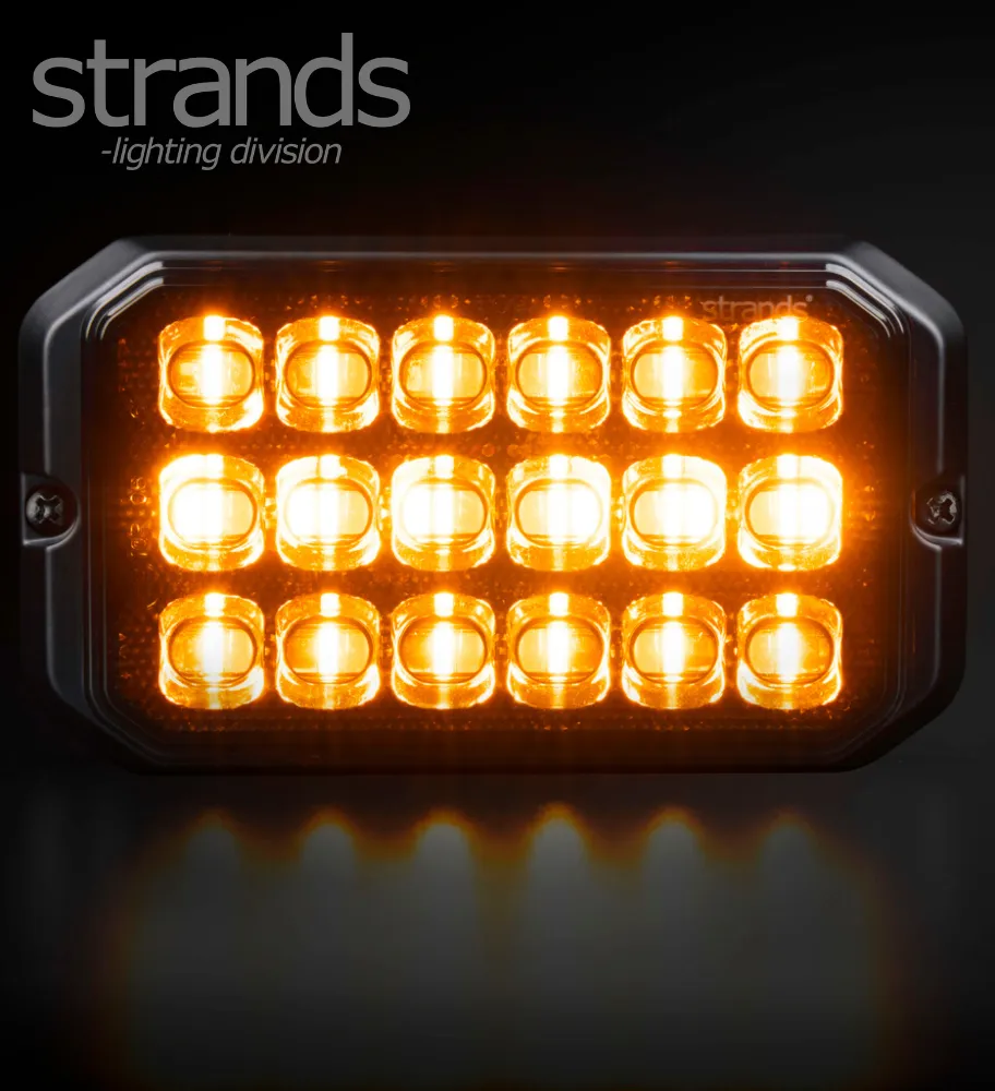 Strands Flash Dark Knight orange et blanc 18 LED